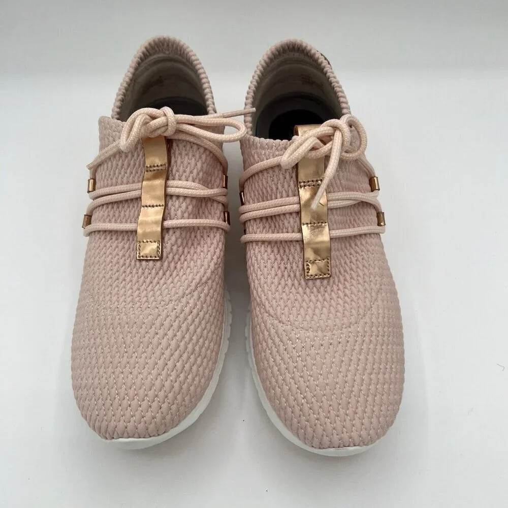 Cole Haan Women’s Zerogrand Quilted Lace Up Sneakers Size 9 Blush Pink Rose Gold - Picture 3 of 8